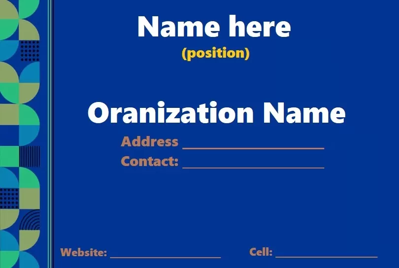 Name Card Template