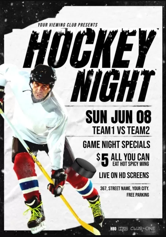 Hockey Night Flyer Template