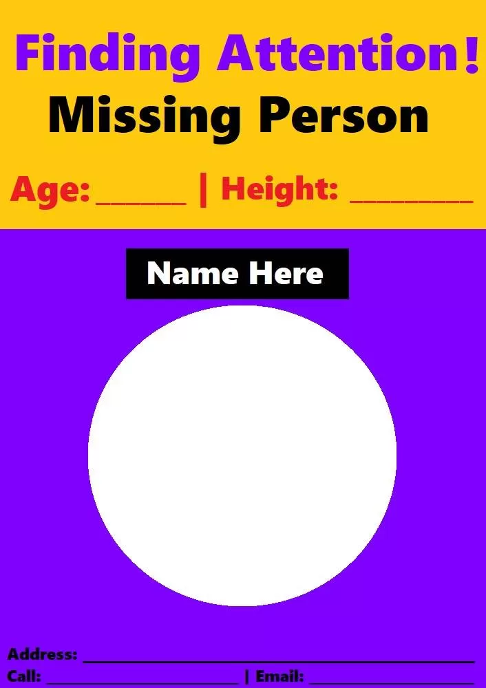 Missing Person Poster Format