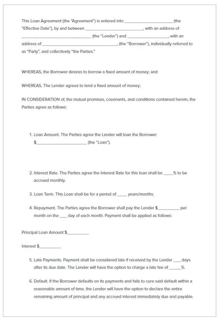 Loan Agreement Sample