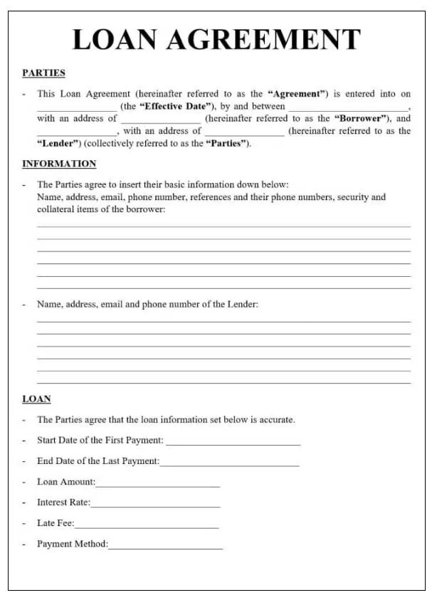 Loan Agreement Template