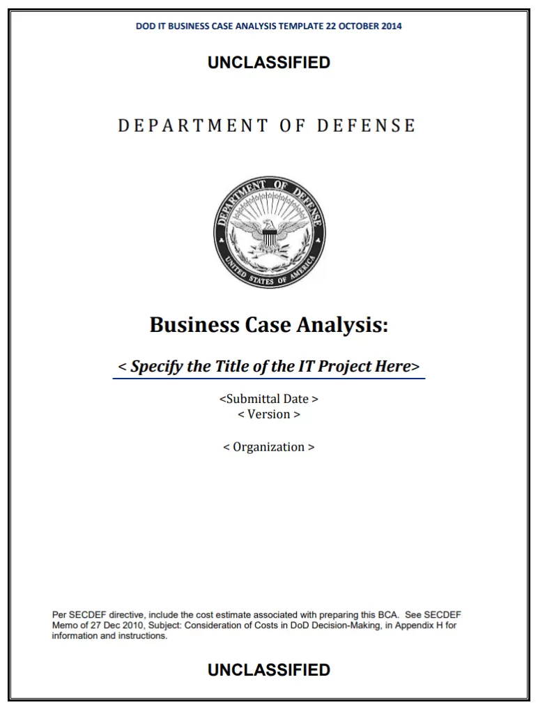 Business Cost Analysis Template