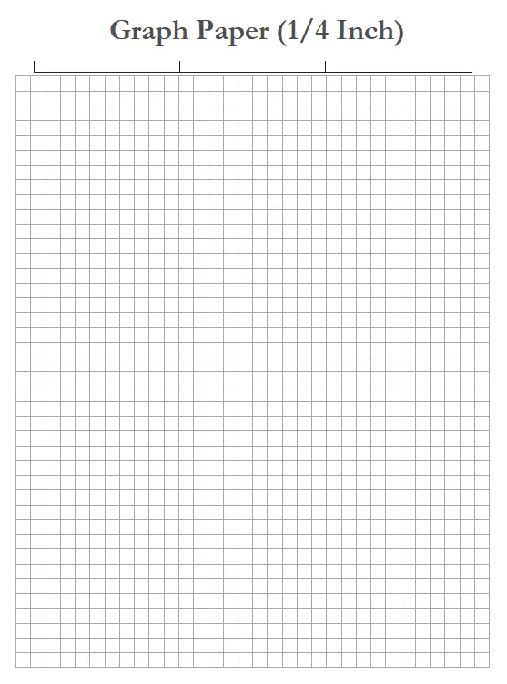 Graph Paper Template 1/4 Inch