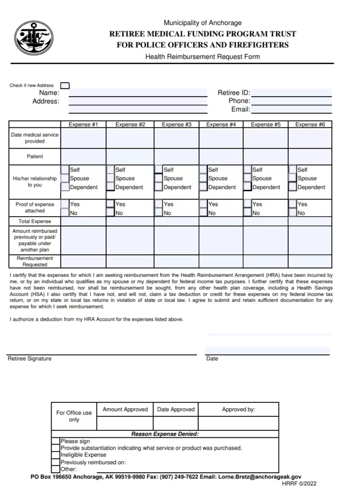 Medical Expense Reimbursement Request Form