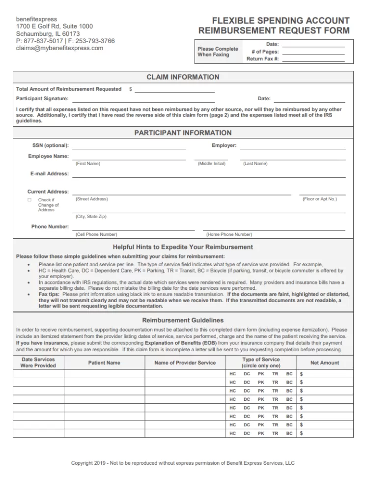 Professional Reimbursement Request Form