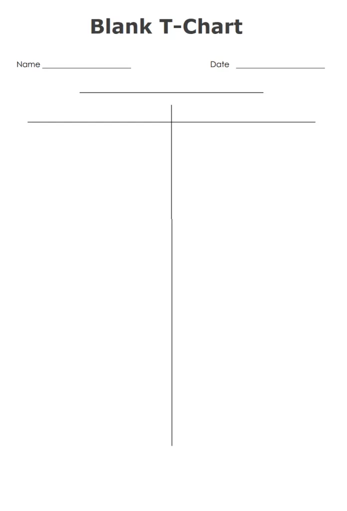 Blank T-Chart Template