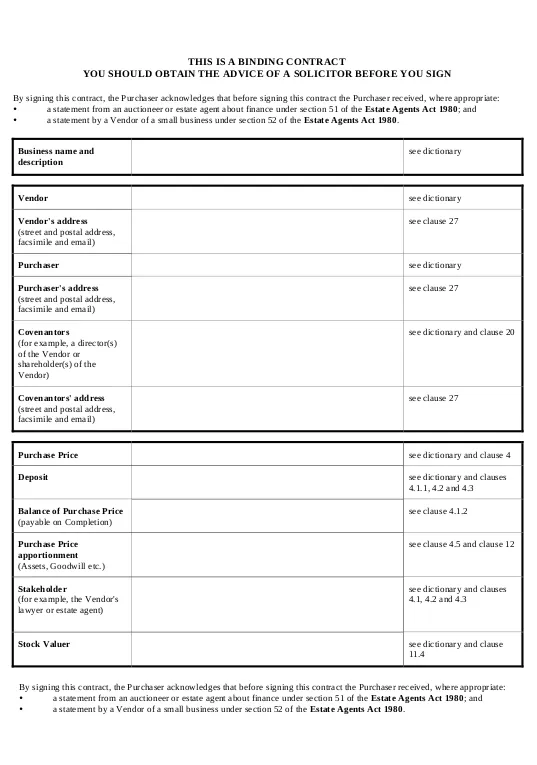 Business Sales Contract Template