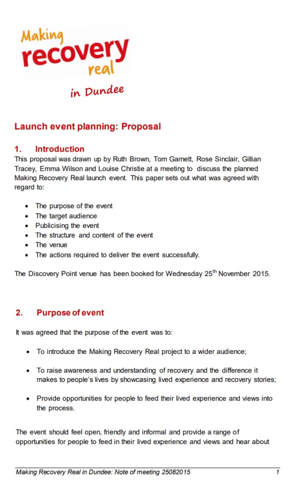 Event Proposal Sample