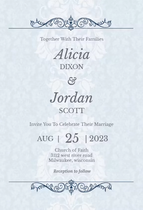 Printable Wedding Card Template