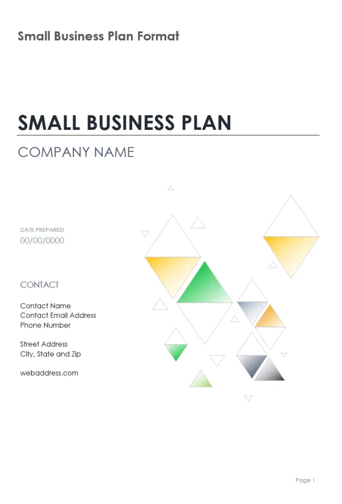 Small Business Plan Format