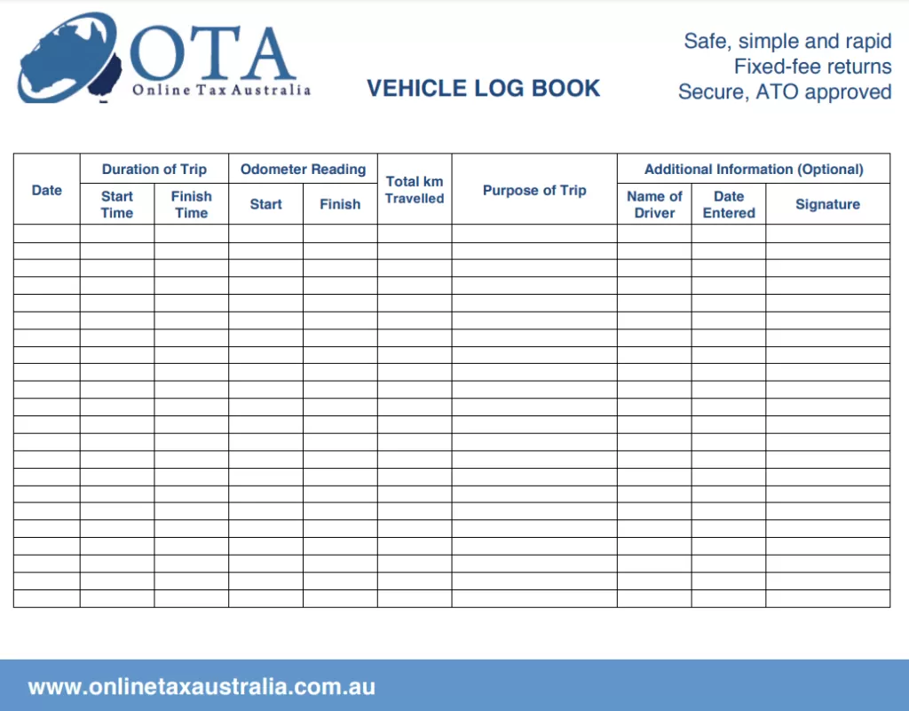 Vehicle Log Book Template