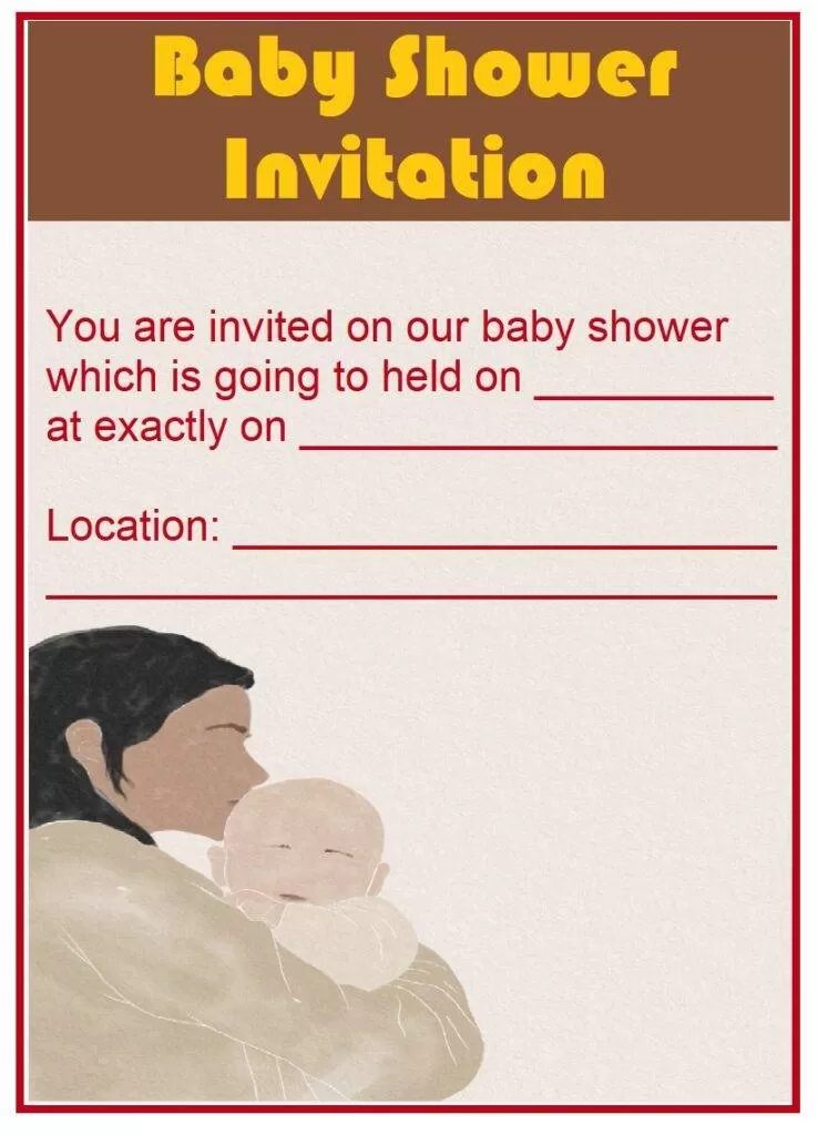 Baby shower invitation design template