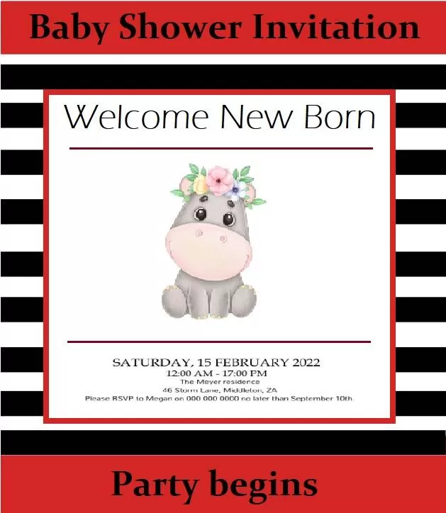 baby shower invitation template