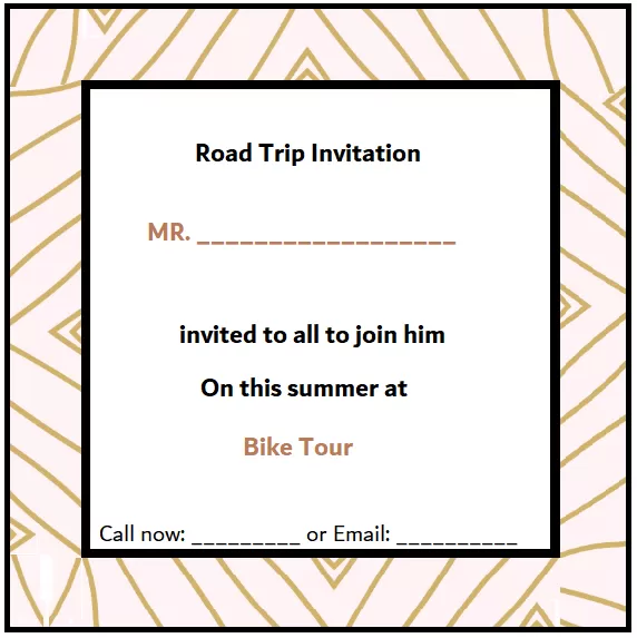 Bike Road Trip Invitation Template