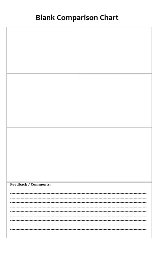 Blank Comparison Chart Template