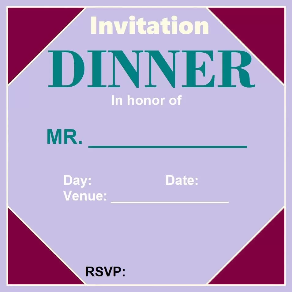 Dinner Invitation Example