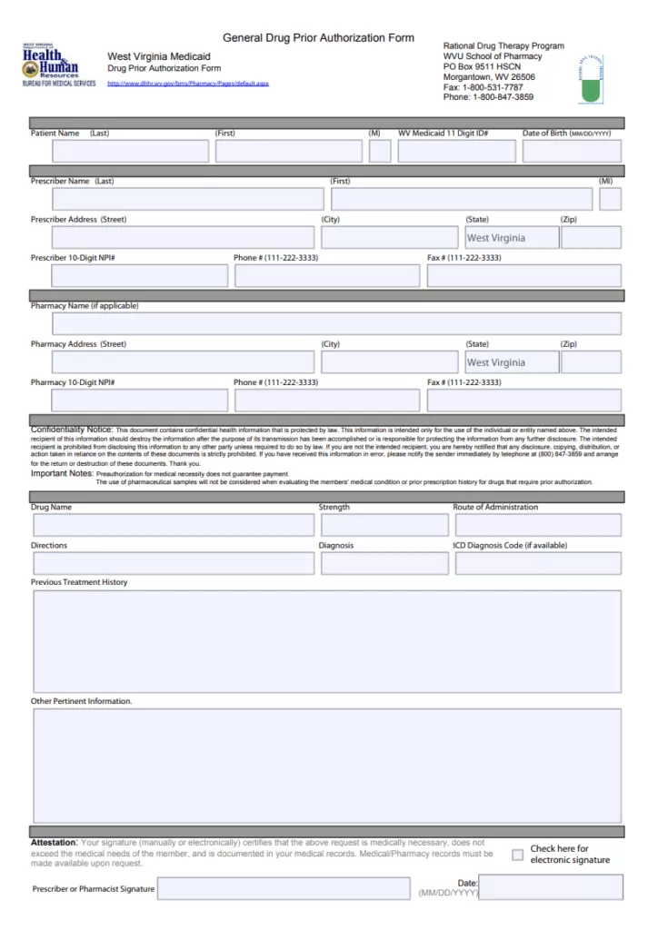 Drug Prior Authorization Form