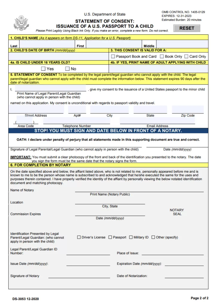 Legal Parent Consent Form