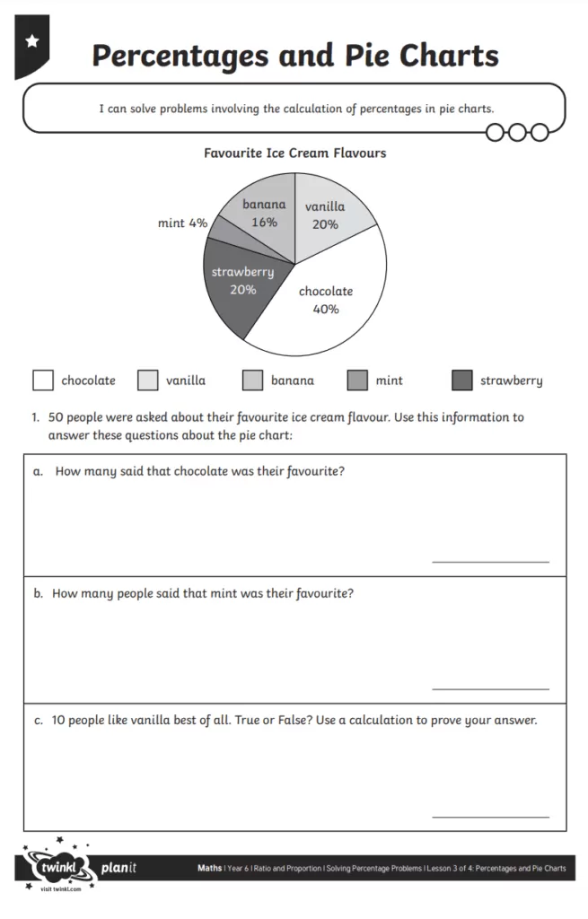 Percentage and Pie Chart Template