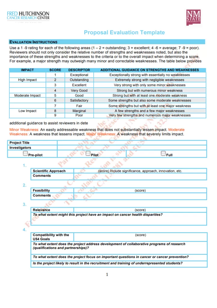 Project Evaluation Proposal Sample