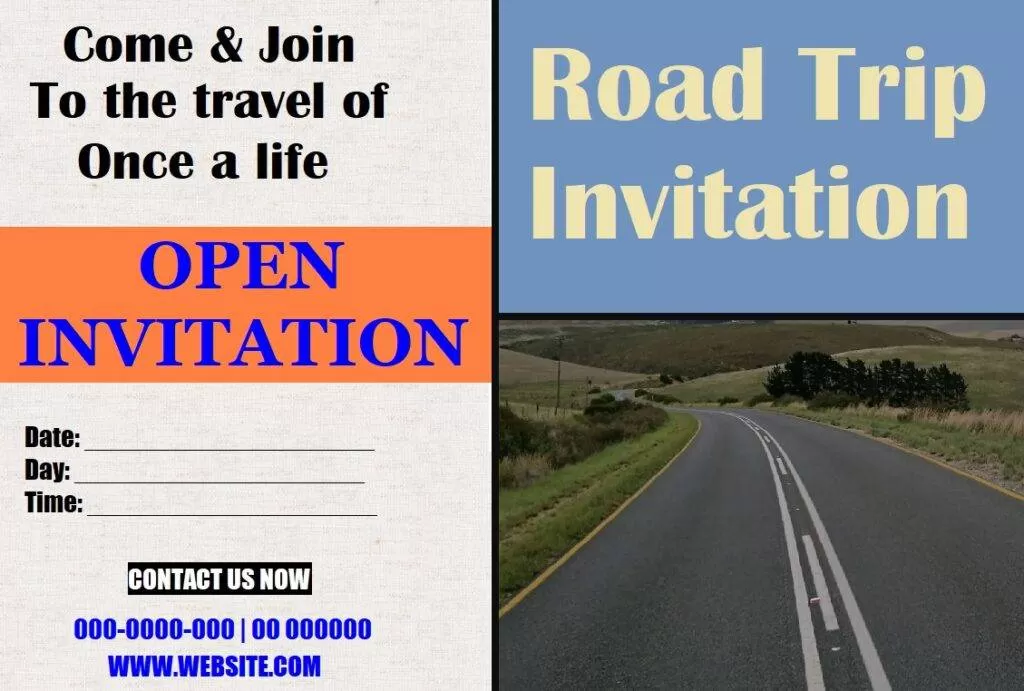 Road Trip Invitation Example