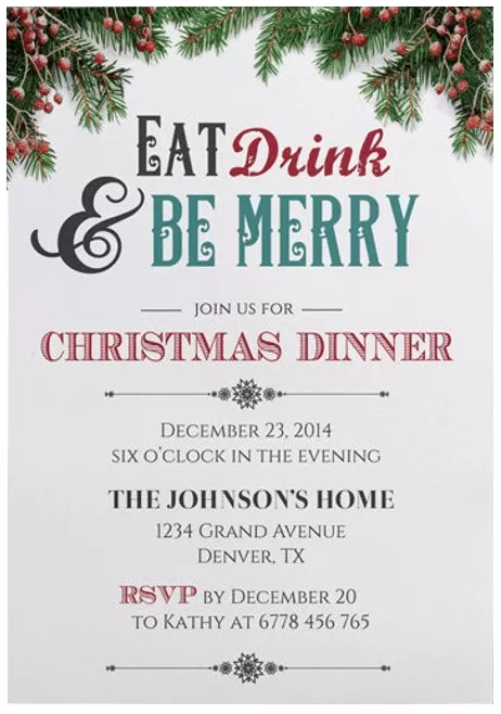 Christmas Eve Get Together Invitation Format