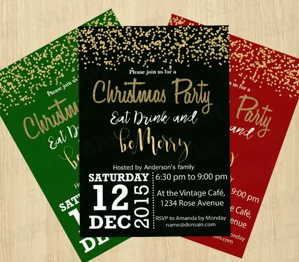 Christmas Party Eve Get Together Invitation Template