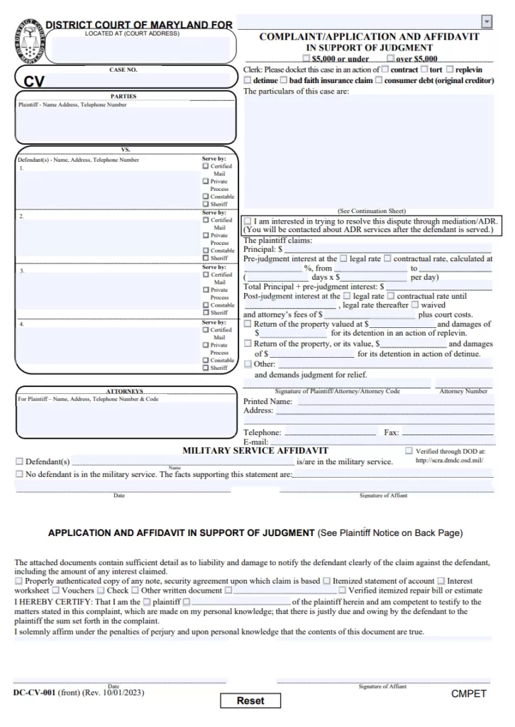 District Complaint Form