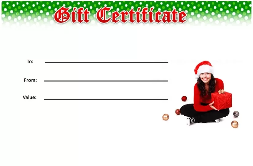 Printable Christmas Gift Template