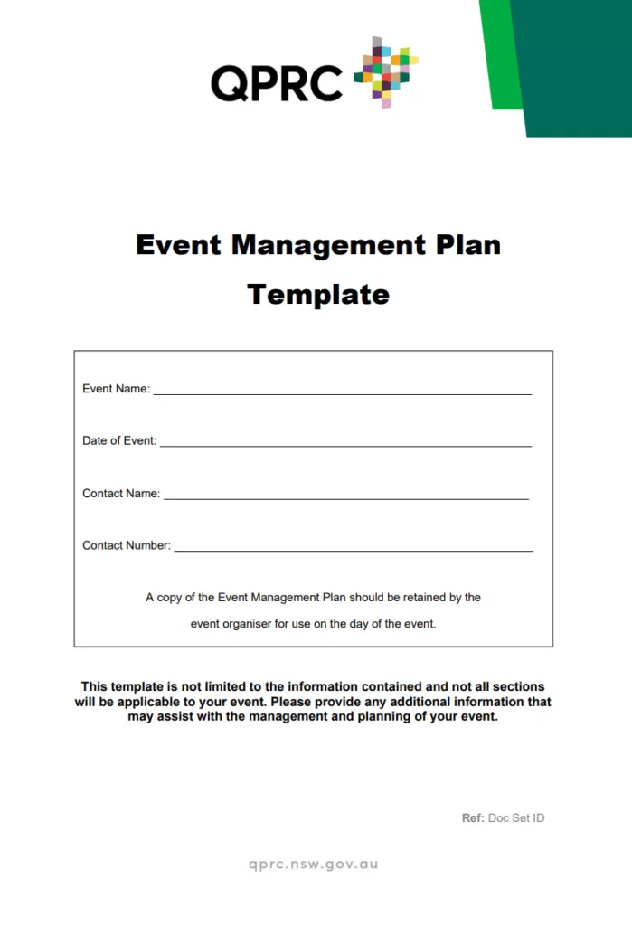 Event Management Plan Template