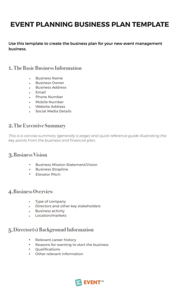 Event Planning Format