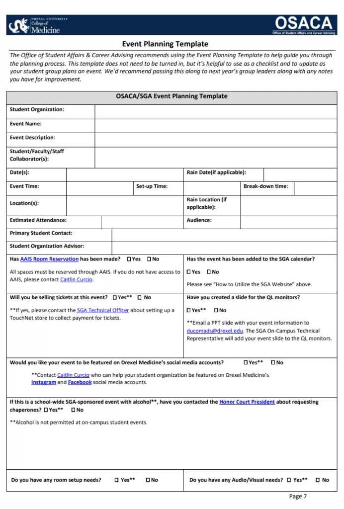 Event Planning Template