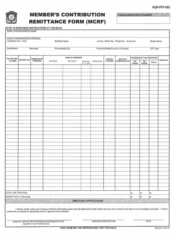 Remittance Form