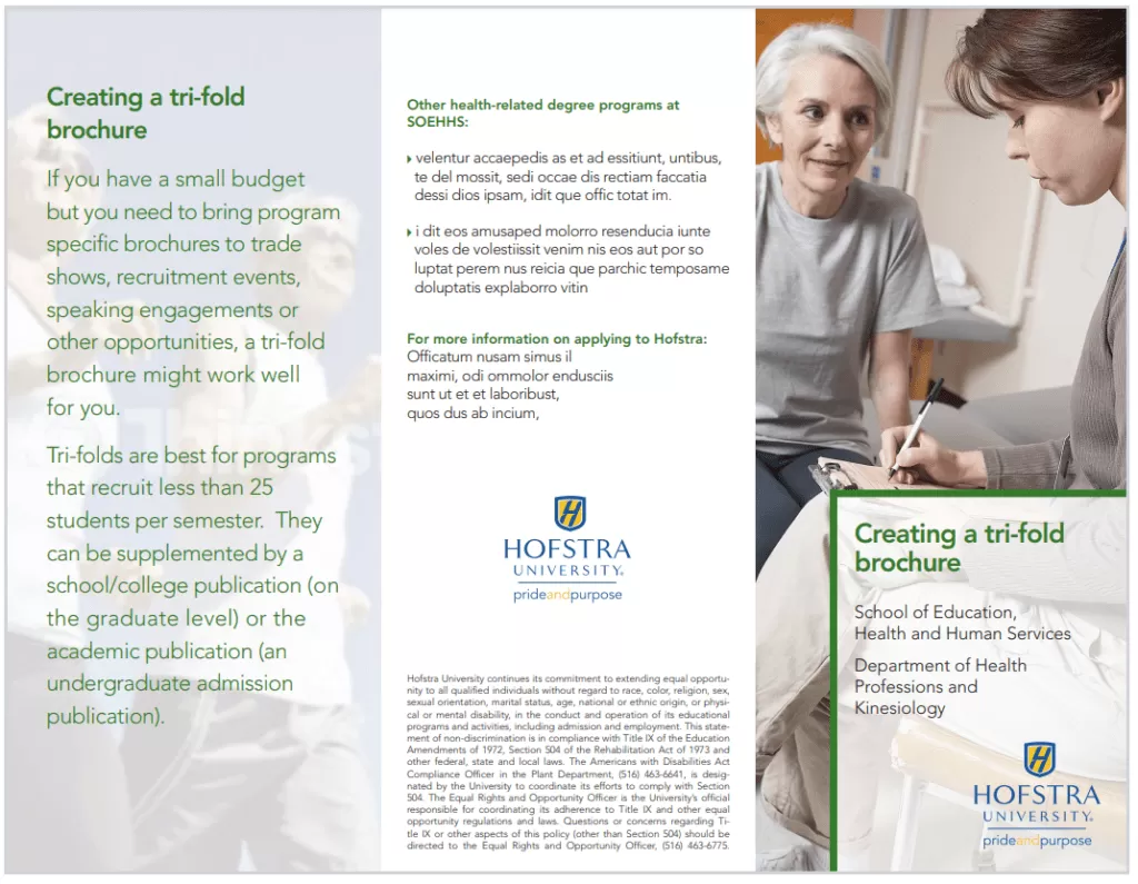 Tri-fold brochure Example