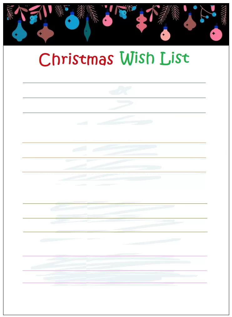 Christmas List Design Template