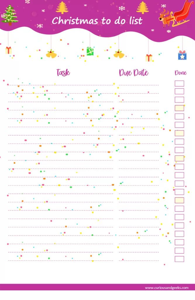 Christmas To Do List Template