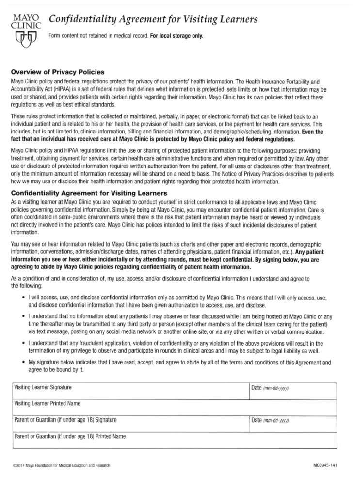 Confidentiality Agreement Form