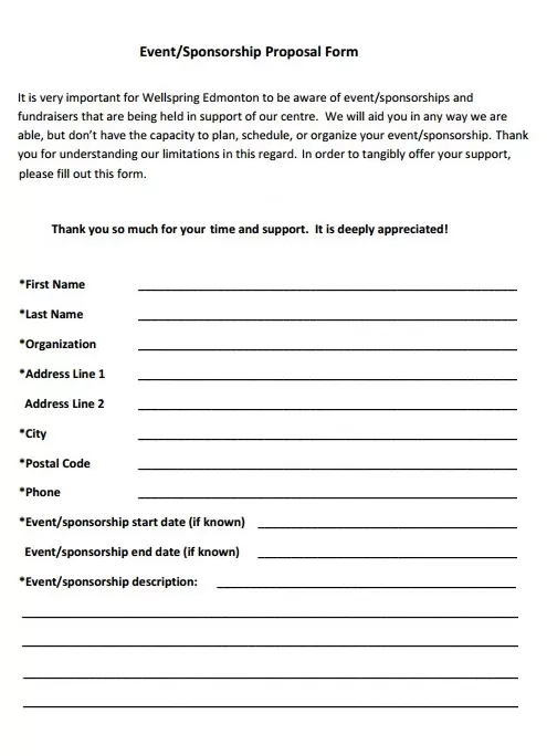 Event Sponsorship Proposal Form