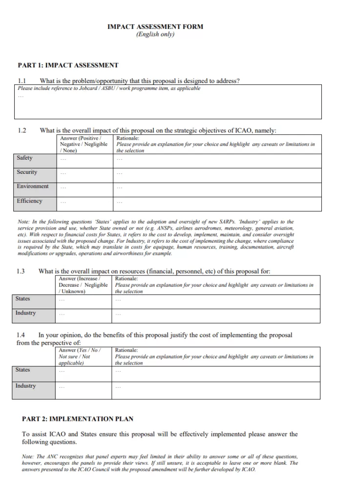 Impact Assessment Form