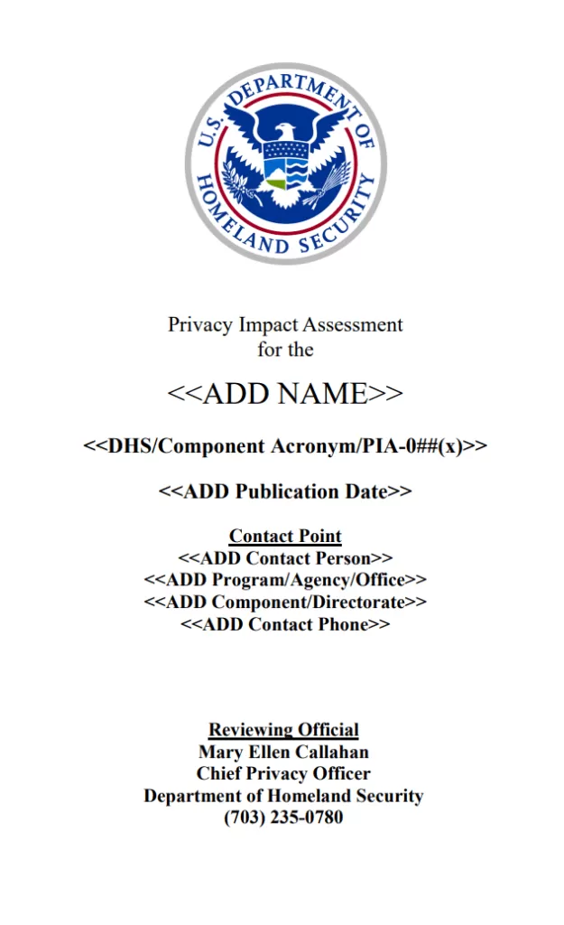 Privacy Policy Impact Assessment Template