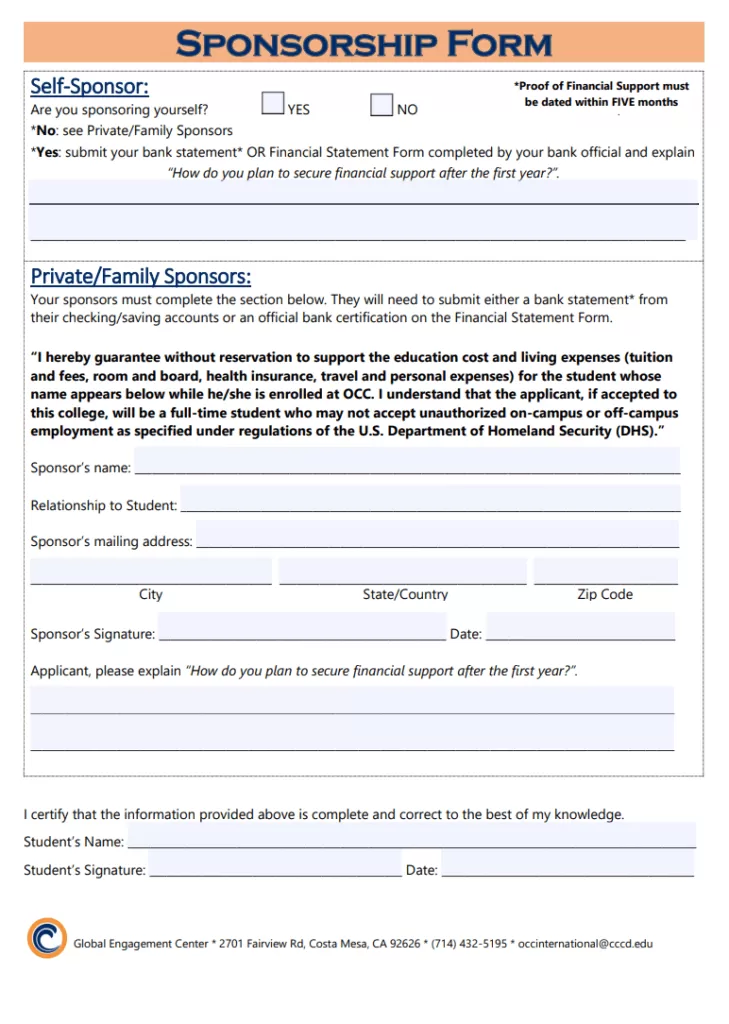 Sponsorship Request Form