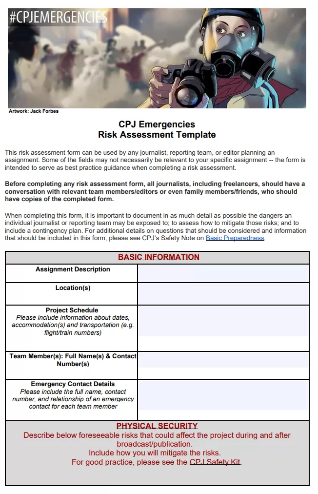 Risk Assessment Process Template