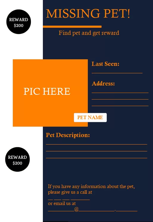 Missing Pet Poster Format