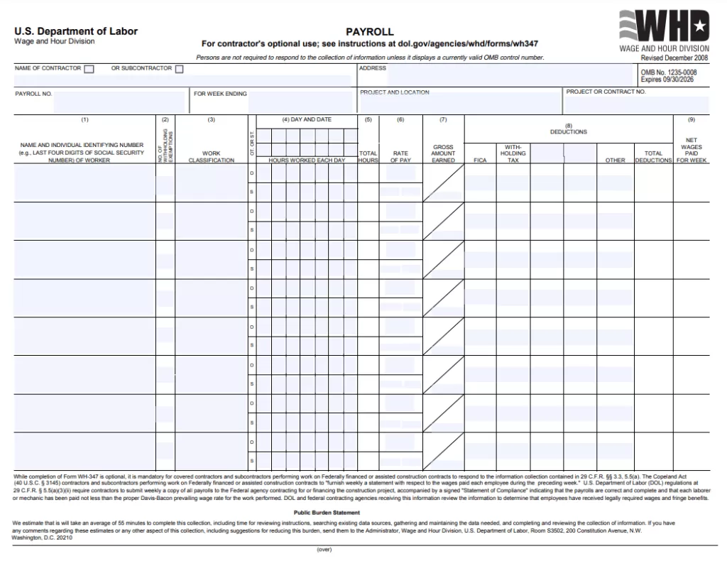 Payroll Time Sheet Template