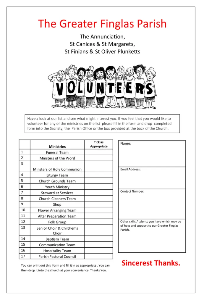 Volunteer Registration Format