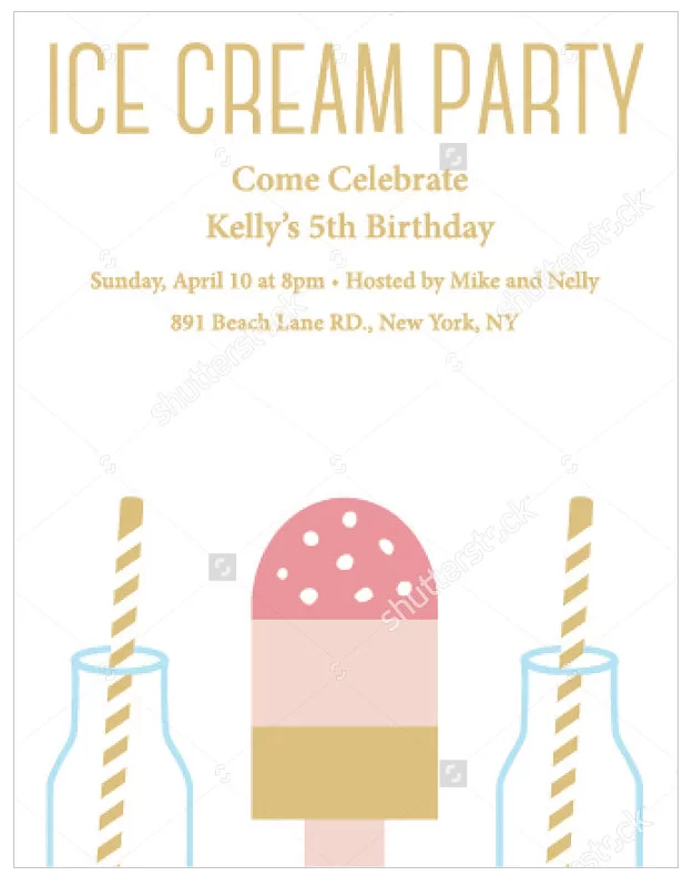 Ice Cream Party Invitation Template