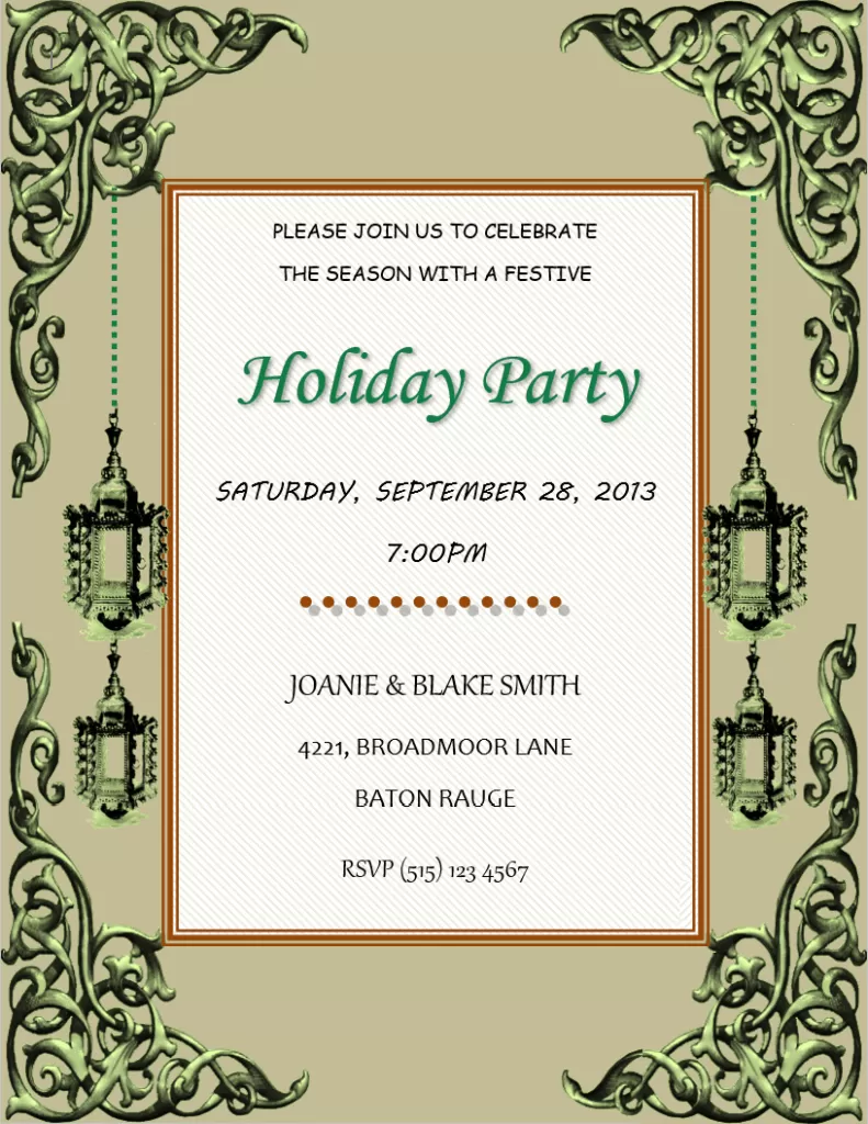 Office Party Invitation Template