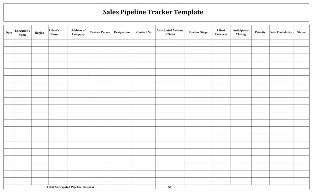 Sales Pipeline Tracking Template