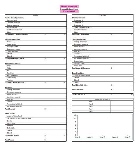 Balance Sheet Template Excel