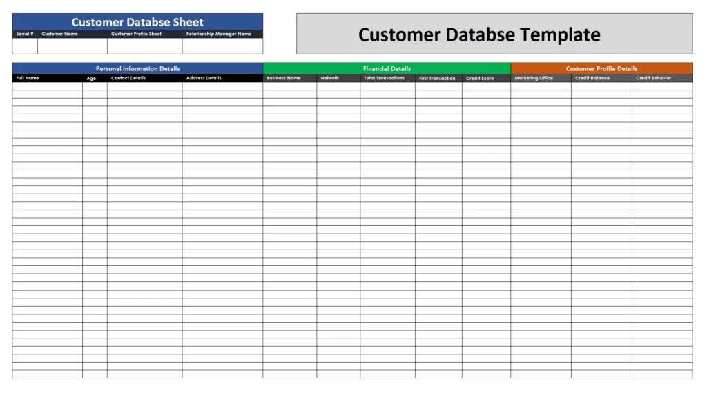 Customer Database Template